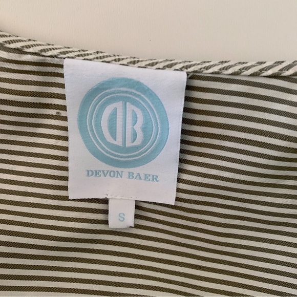 Devon Baer Striped Silk Twill Dress Small - Picture 4 of 7